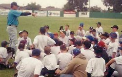 summer baseball camp throwing instruction